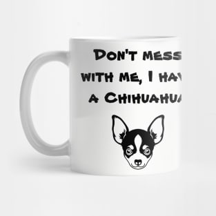 Chihuahua flex (blk text) Mug